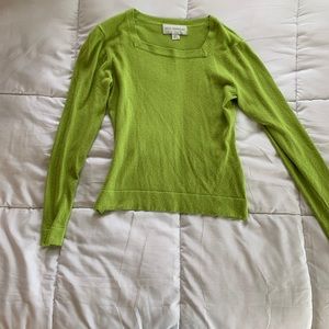 Green Square Neck Sweater